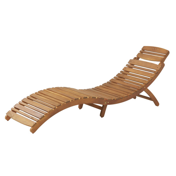 English Elm Christopher Knight Home® - LAHAINA Acacia Wood Foldable Chaise Lounge for Patio & Poolside — Weather-Resistant, Portable Comfort Brown 38.5 L x 24.75 W x 8.5 H 57076.00