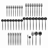 Lenox Hampton Forge Skandia Zephyr Black 45 Piece Flatware Set Metallic, BLACK METAL 894757