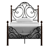 Homelegance By Top-Line Henri Graceful Scroll Bronze Iron Bed Cherry Iron