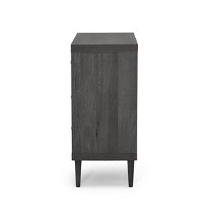 English Elm Christopher Knight Home® - NORDIC Mid-Century 3-Drawer Chest with Faux Wood Finish, Rubberwood Legs and Sleek Storage Appeal Grey 71144.00GRY
