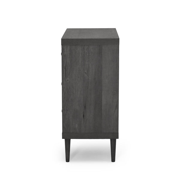 English Elm Christopher Knight Home® - NORDIC Mid-Century 3-Drawer Chest with Faux Wood Finish, Rubberwood Legs and Sleek Storage Appeal Grey 71144.00GRY