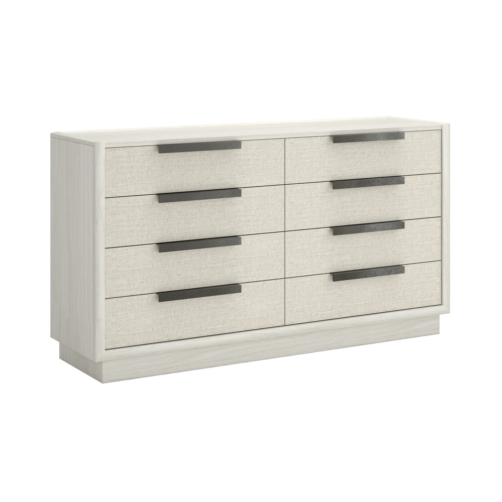 A.R.T. Furniture Cotiere Dresser - Mid-century Modern Design With 8 Soft-close Drawers & Cedar Lining For Storage Linen Parawood Solids,Mixed Split Cathedral And Quarter White Oak Veneers,Fabric 299131-2349