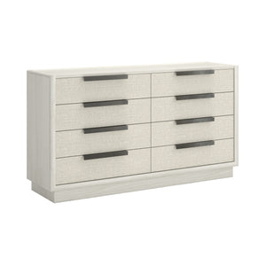 A.R.T. Furniture Cotiere Dresser - Mid-century Modern Design With 8 Soft-close Drawers & Cedar Lining For Storage Linen Parawood Solids,Mixed Split Cathedral And Quarter White Oak Veneers,Fabric 299131-2349