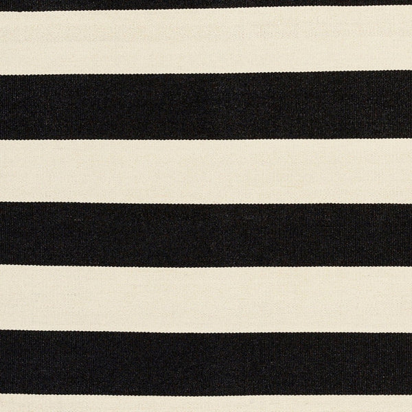 Livabliss Picnic Hand-woven Pvc Outdoor Flatweave Rug for Patios Decks and Backyard Spaces Black, Cream 2' x 3' PIC4005-23