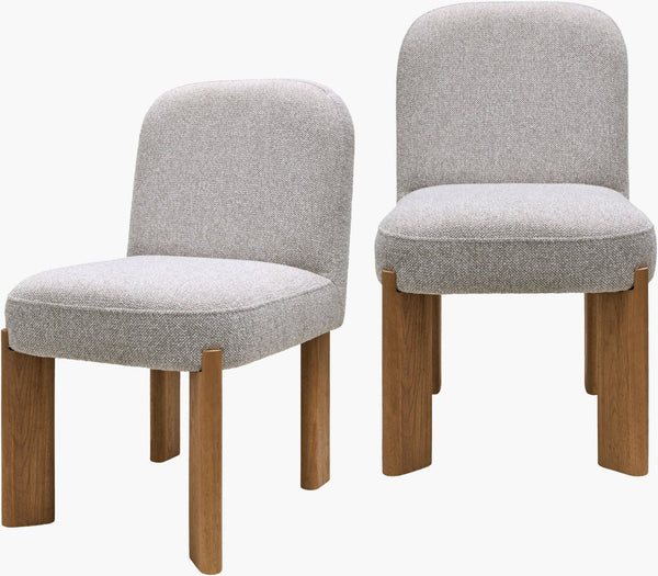 Surya Pico Memory Foam Dining Chair with Linen Blend Upholstery and Rubberwood Base PICO001-SET