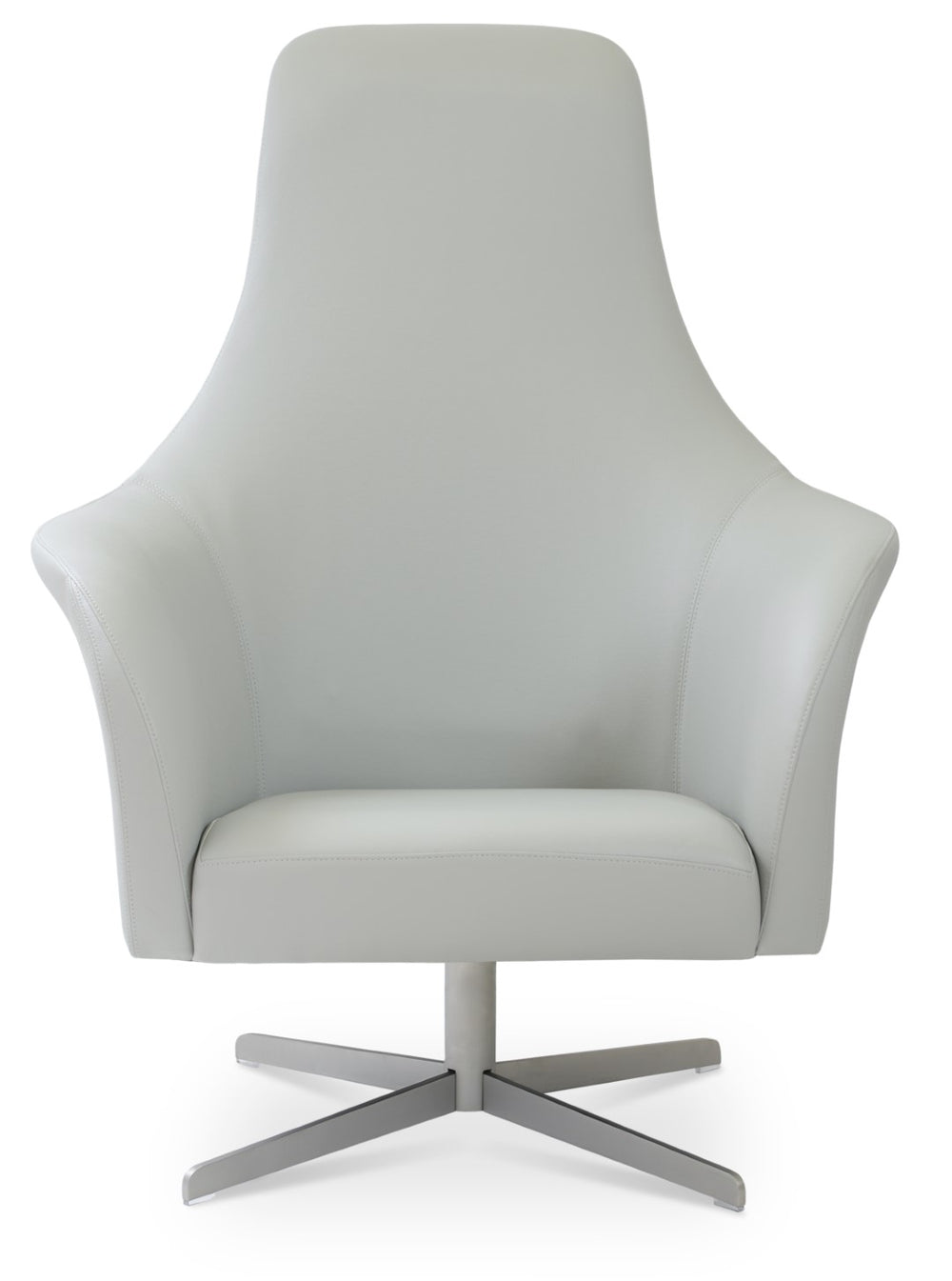 Soho Concept Lotus Dining Chair - Lightweight Carbon Steel Frame With Stylish Regenerated Bonded Leather Upholstery Light Grey  Soho-concept-dining-chair-12369