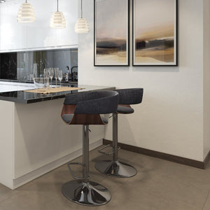 English Elm Lowell Adjustable Swivel Bar Stool - Modern Charcoal Grey, Comfort & Style For Any Space B136P158832