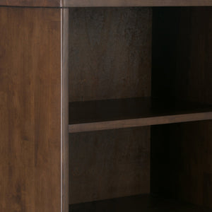 English Elm Harper Bookcase With Adjustable Shelves & Drawer - Mid-Century Modern Walnut Brown Storage Solution B136P158167