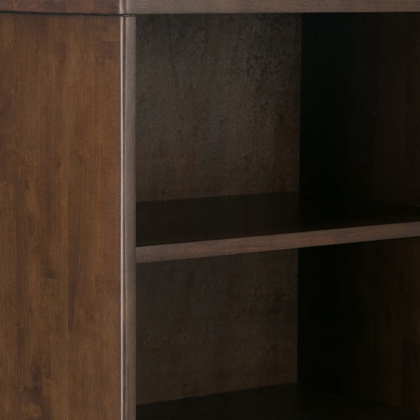 English Elm Harper Bookcase With Adjustable Shelves & Drawer - Mid-Century Modern Walnut Brown Storage Solution B136P158167