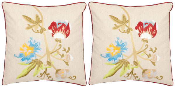 Safavieh Pima Pillow - Set of 2 Multi / Cream PIL800A-1818-SET2