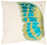 Safavieh Indra Blue Wing Pillow - Set of 2 Cream / Blue PIL817A-1818-SET2