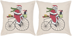 Safavieh Santa Cycles Pillow - Set of 2 Beige / Multi PIL956A-1818-SET2