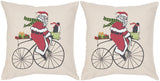 Safavieh Santa Cycles Pillow - Set of 2 Beige / Multi PIL956A-1818-SET2