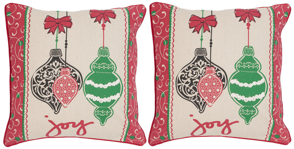 Safavieh Keepsakes Pillow - Set of 2 Beige / Multi PIL958A-1818-SET2