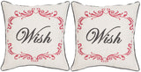 Safavieh Wish Pillow - Set of 2 Beige / Red PIL962A-1818-SET2