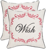 Safavieh Wish Pillow - Set of 2 Beige / Red PIL962A-1818-SET2