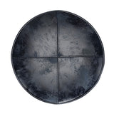 Hearth and Haven Celesterra Buffalo Leather Round Pouf with Top Stitching Detail and Concealed Zipper B136P159339 Navy Blue