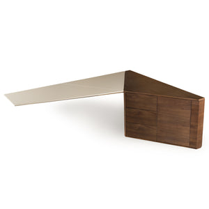 Vig Furniture Modrest Kerouac - Elegant Dark Walnut And Beige Leather L-shaped Desk For Modern Workspaces Walnut  Vgvc-bt2323