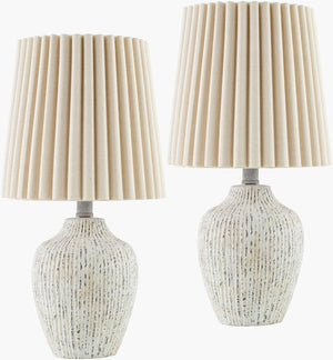 Livabliss Pines Ceramic Table Lamp with Linen Shade Soft Ambient Glow for Bedroom or Living Room PIN001-SET