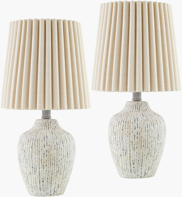 Livabliss Pines Ceramic Table Lamp with Linen Shade Soft Ambient Glow for Bedroom or Living Room PIN001-SET