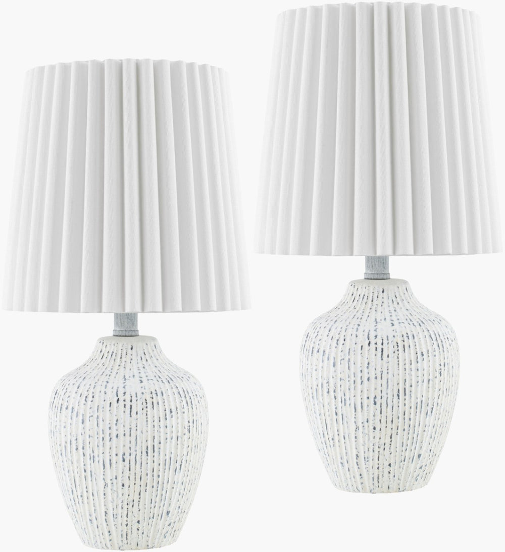 Livabliss Pines Ceramic Base Table Lamp with Linen Shade for Warm Ambient Home Lighting PIN002-SET