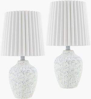 Livabliss Pines Ceramic Base Table Lamp with Linen Shade for Warm Ambient Home Lighting PIN002-SET