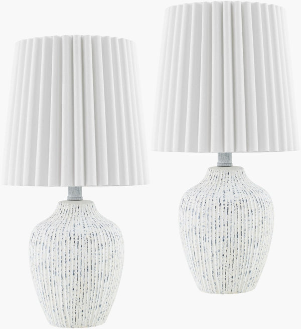 Livabliss Pines Ceramic Base Table Lamp with Linen Shade for Warm Ambient Home Lighting PIN002-SET