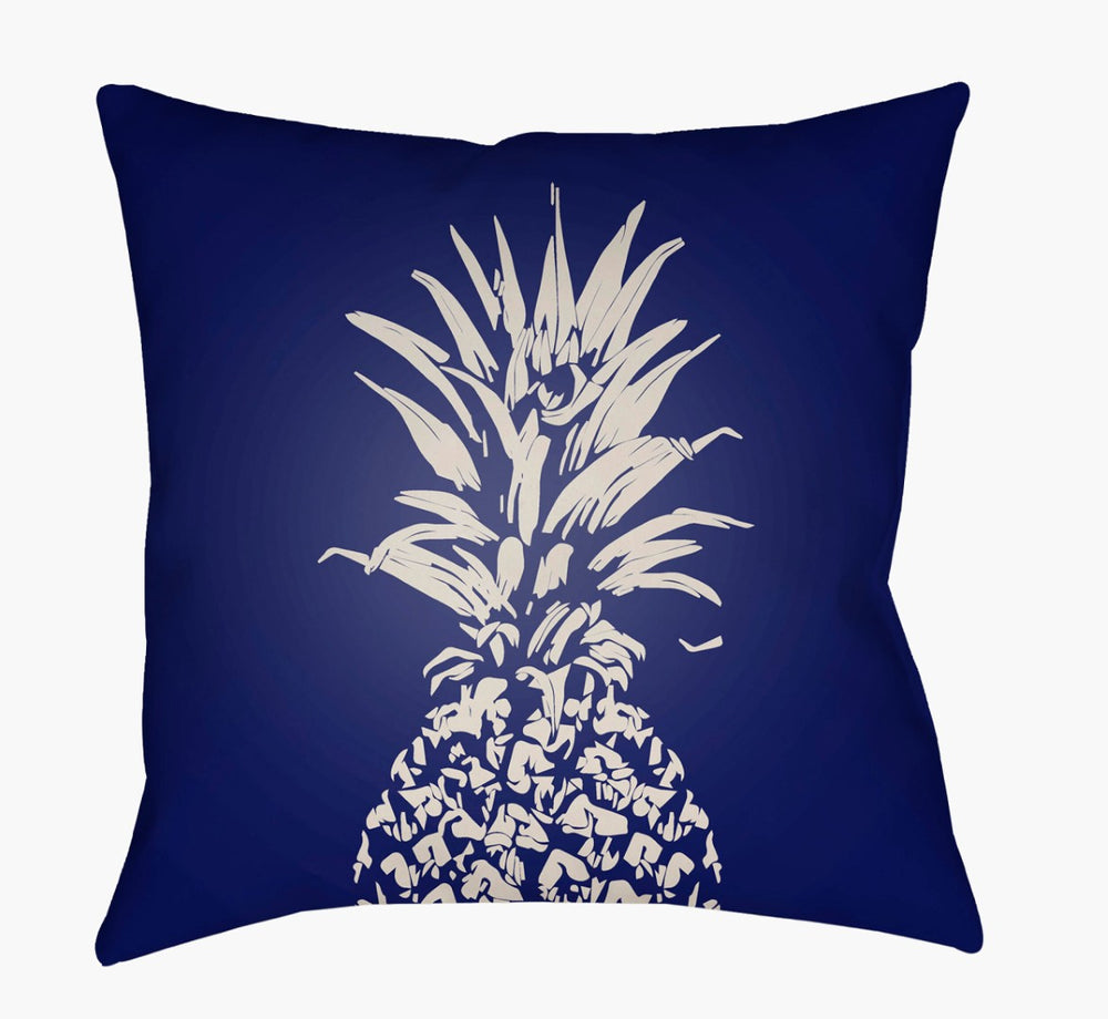 Livabliss Pineapple Motif Woven Accent Pillow Coastal Decor Square Textured Polyester Fill PINE003-1818