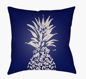Livabliss Pineapple Motif Woven Accent Pillow Coastal Decor Square Textured Polyester Fill PINE003-1818