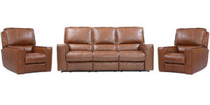 Parker House Rockford - Verona Saddle Power Reclining Sofa And Two Recliners Saddle Top Grain Leather With Match (X) Mroc-311ph-vsa