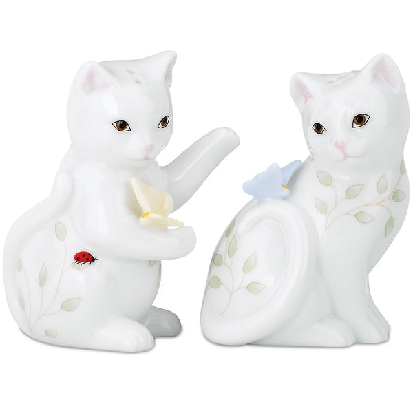 Lenox Butterfly Meadow Figural Kitten Salt and Pepper Shaker Set Multi, WHITE PORCELAIN 817137