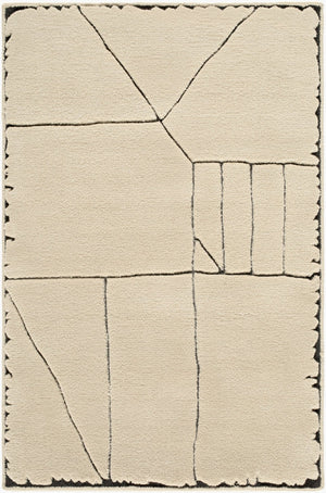 Surya Prive Handwoven Wool Rayon Blend Area Rug Low Pile Minimalist Living Room Floor Accent 6' x 9' Rectangle PIV2300-69