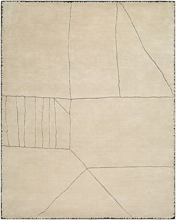 Surya Prive Handwoven Wool Rayon Blend Area Rug Low Pile Minimalist Living Room Floor Accent 8' x 10' Rectangle PIV2300-810