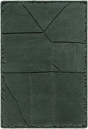 Surya Prive Handwoven Wool Rayon Blend Area Rug Low Pile Minimalist Design for Living Spaces 6' x 9' Rectangle PIV2303-69