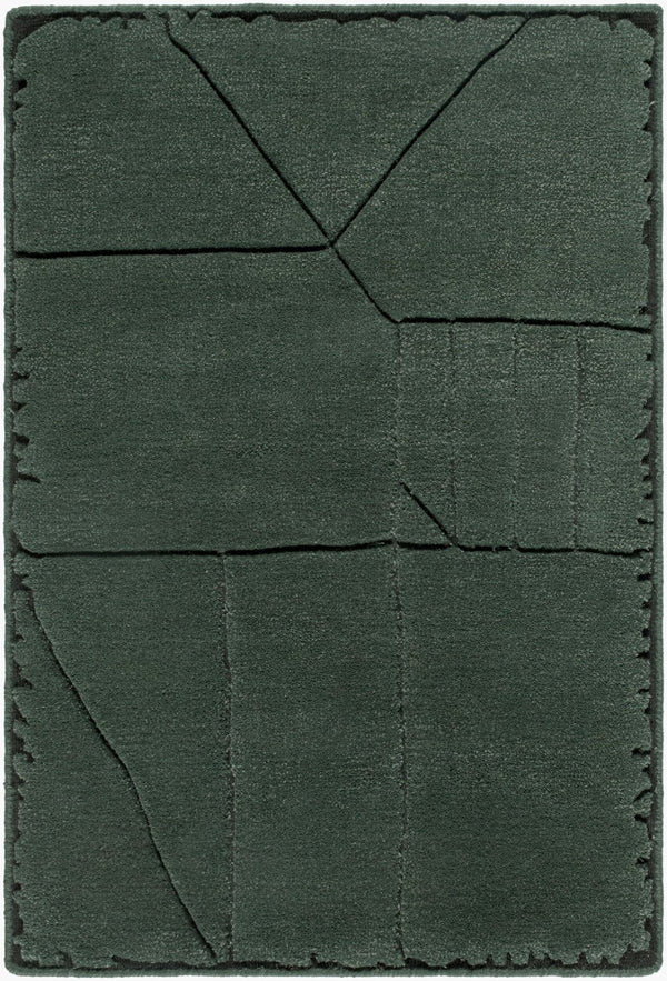 Surya Prive Handwoven Wool Rayon Blend Area Rug Low Pile Minimalist Design for Living Spaces 6' x 9' Rectangle PIV2303-69