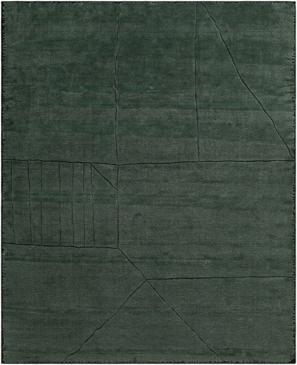 Surya Prive Handwoven Wool Rayon Blend Area Rug Low Pile Minimalist Design for Living Spaces 6' x 9' Rectangle PIV2303-69