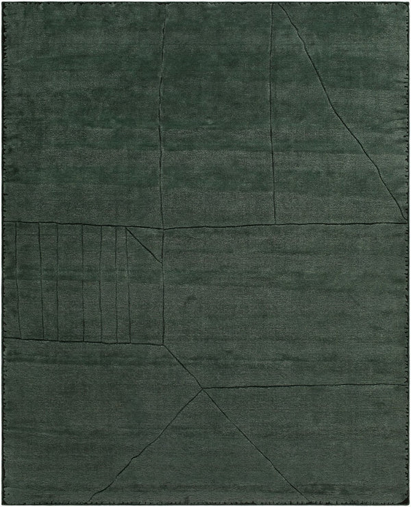 Surya Prive Handwoven Wool Rayon Blend Area Rug Low Pile Minimalist Design for Living Spaces 8' x 10' Rectangle PIV2303-810