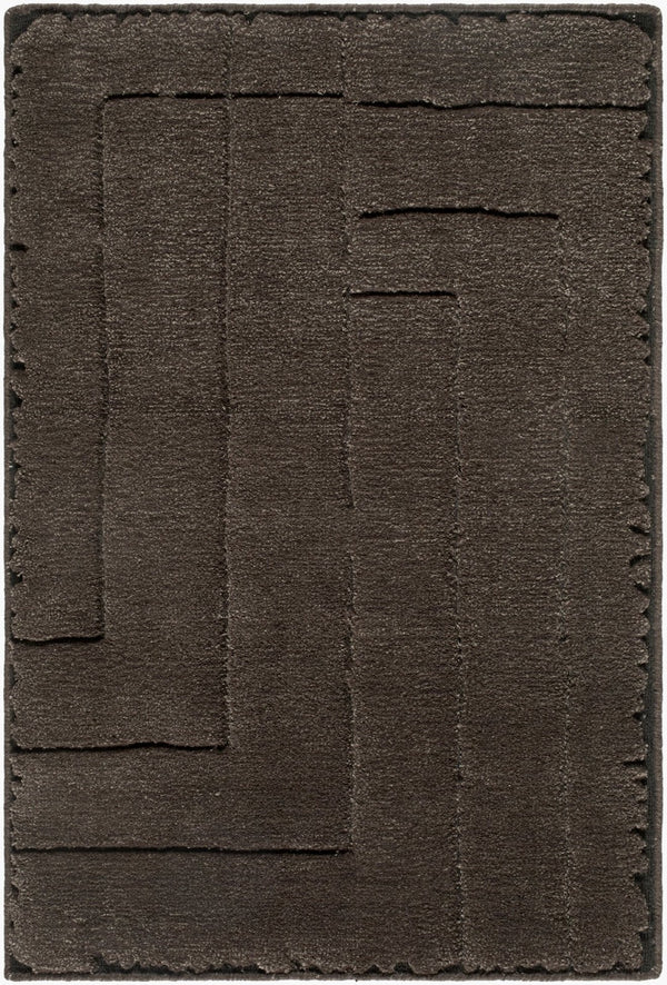 Surya Prive Hand Woven Wool Rayon Blend Area Rug Artisan Low Pile for Living Room Decor 6' x 9' Rectangle PIV2305-69