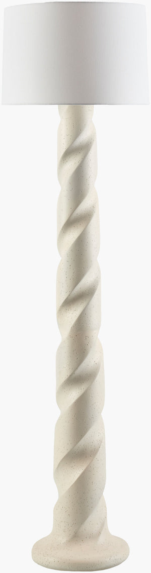 Surya Piox Elegant 63" Traditional Floor Lamp – Resin Design, Linen Shade & Cozy Glow For Any Room Body, Cream,Shade, White,Finial, Cream,Harp, Metallic ,Nickel,Cord, Translucent Resin,Linen,Linen,Linen,Plastic,Resin Pix-001