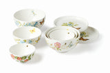 Butterfly Meadow Luna Dinnerware Set: Porcelain 8-Piece Nesting with Floral Design