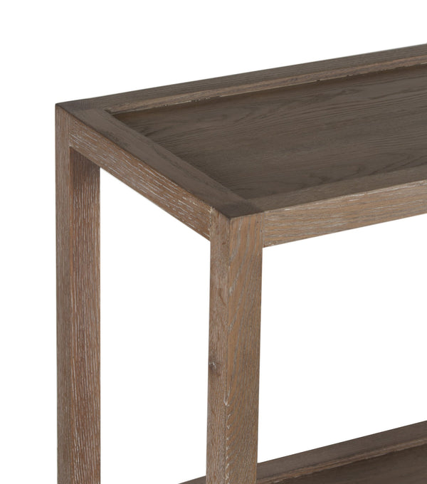 Porter Designs Lowell Solid White Oak Console Table With Extra Storage - Timeless Elegance & Versatility Brown Wood 05-108-10-1920