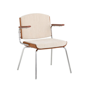 Pasargad Nara Armchair – Elegant Beige Fabric With Natural Plywood Frame For Modern Comfort Beige Metal & Wood Pj-1028