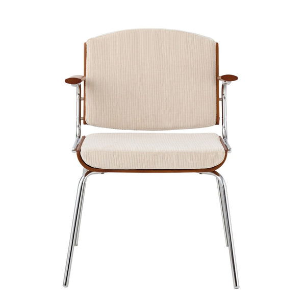Pasargad Nara Armchair – Elegant Beige Fabric With Natural Plywood Frame For Modern Comfort Beige Metal & Wood Pj-1028