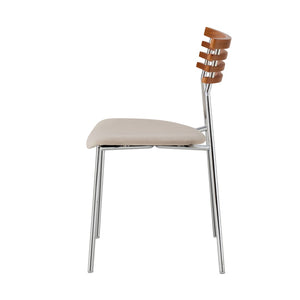 Pasargad Home Saga 2-piece Accent Chair Set – Modern Minimalism In Soft Beige Elegance For Any Space Silver Metal & Wood Pj-1030