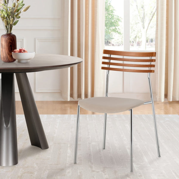 Pasargad Home Saga 2-piece Accent Chair Set – Modern Minimalism In Soft Beige Elegance For Any Space Silver Metal & Wood Pj-1030