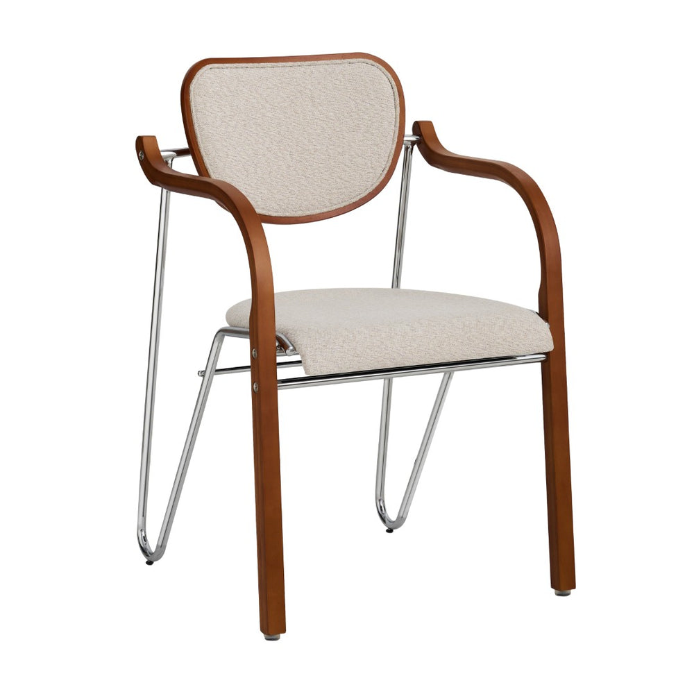Pasargad Gifu Beige/Brown Armchair - Scandinavian Inspired Design For Modern Minimalist Spaces Beige Metal & Wood Pj-1032