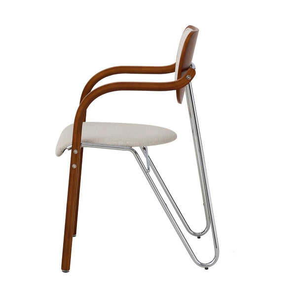 Pasargad Gifu Beige/Brown Armchair - Scandinavian Inspired Design For Modern Minimalist Spaces Beige Metal & Wood Pj-1032