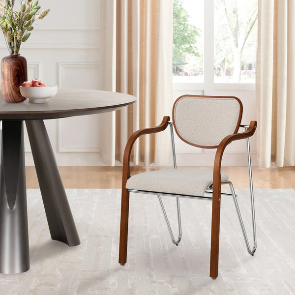 Pasargad Gifu Beige/Brown Armchair - Scandinavian Inspired Design For Modern Minimalist Spaces Beige Metal & Wood Pj-1032