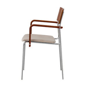 Pasargad Kyoto 2-piece Armchair Set – Elegant Beige & Brown Design For Modern Interiors Beige Metal & Wood Pj-1033-1