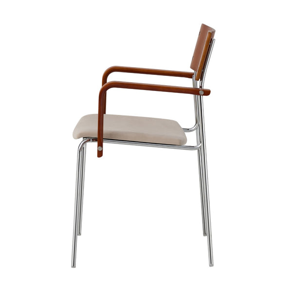 Pasargad Kyoto 2-piece Armchair Set – Elegant Beige & Brown Design For Modern Interiors Beige Metal & Wood Pj-1033-1